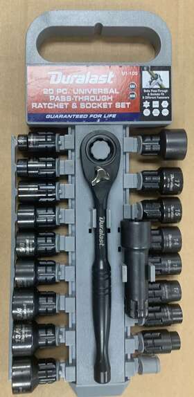 61-105 Duralast 3/8 Inch Drive Ratchet/socket Sae/metric Tool Set 20 Piece