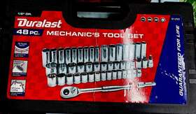61-750 Duralast Used 90pc Universal Mechanic Tool Socket Set Sae And Metric