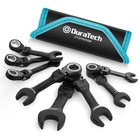 Duratech 931213200793 Stubby Flex-head Ratcheting Combination Wrench Set 8-piece Metric