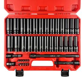 Ey027 Eaceliy 40pcs 1/2 Inch Socket Set Drive Deep Impact Including 3 5 10 I