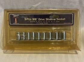 Skdd087aza Eagle Tools Et 9 Piece 3/8 Inch Drive Shallow Socket Set - Nos