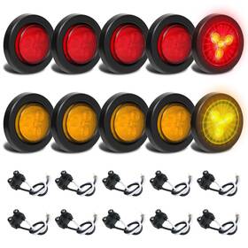 El-sl111 Eclatlights 10pcs 2 Inch Round Led Trailer Marker Lights - Side With