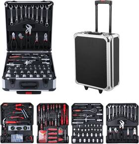 Ecosummer 199414216456 800pcs Aluminum Trolley Case Tool Set House Repair Kit Household Hand