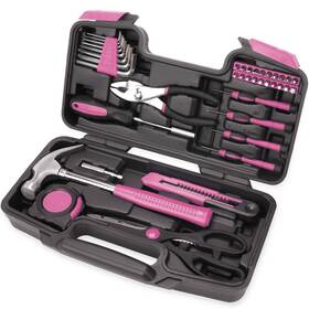 Efficere 858574007259 40-piece All Purpose Household Pink Tool Kit For Girls Ladies And Women - Inc
