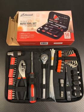 Pg93982 Eternal Lifestyle 750253939823 Auto Tool Set In Zipper Case - Metric 56-piece