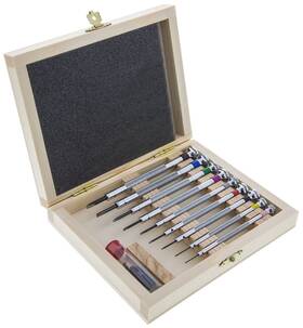 Scr-989.00 Eurotool 654207206187 Set-screw Screwdriver Set In Wooden Box 9 Piece