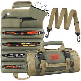 Ly238-01 Fairooth Roll Up Tool Bag Gifts For Dad Heavy Duty Rolled Empty Storage Organizat