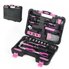 Fst53 Fasite 53-piece Pink Tool Set For Home- Ladies General Diy Repair Hand With