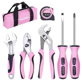 F00727 Fastpro 7-piece Pink Tool Kit Household Set For Women Basic Hand Tools