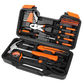 Flexzion 810651030802 39 Piece Hand Tool Kits With Case - Compact Kit For Handyman Homeowners