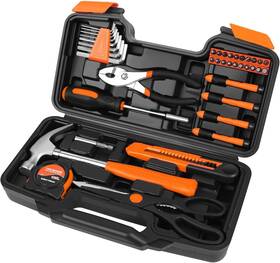 39ps Flexzion Hshd Tool Org 39 Piece Hand Kits With Case - Compact Kit For Handyman Home