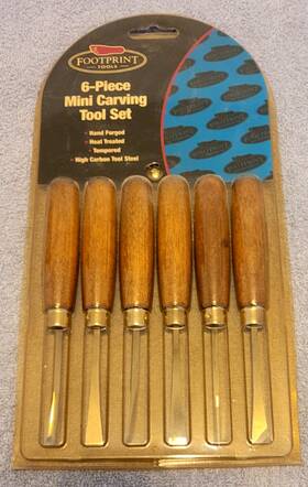 101104 Footprint 6-piece Mini Wood Carving Tool Set High Carbon U.s.a. - New Ip