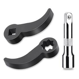 Forgynex 762849432267 3 Pcs Pry Bar Wrench Adaptor Head Crowbar Adapter Tool With 3/8 Inch Extens