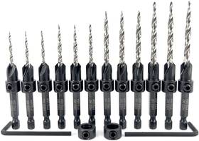 Ftg Usa Ftg-2369 12 Pc Countersink Drill Bit Set For Wood With Tapered - 3 P
