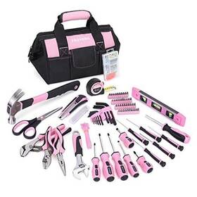 F00671 Fute Tool Set 220-piece Ladys Home Repairing Kit With 12-inch Wide Pink