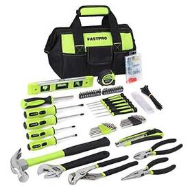 F00728 Fute 215-piece Home Repairing Tool Set With 12-inch Wide Mouth Open Storage Green