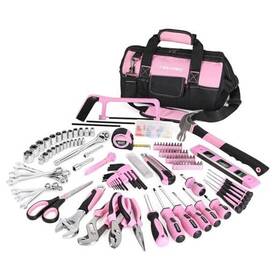 F00730 Fute 267-piece Tool Set Home Repairing Kit With 13-inch Wide Mouth Open Pink