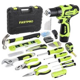 F00734 Fute 160-piece Home Tool Kit With Drill 12v Cordless Lithium-ion Driver And