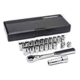 Gearwrench 082171089213 3/8 Inch Drive 6-point Metric Gear Ratchet And Socket Mechanics Tools 21 Pieces
