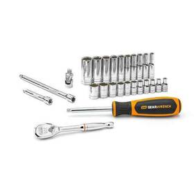 Gearwrench 099575803130 26 Piece 1/4 Inch Drive 12 Point Sae Ratchet And Socket Mechanics Tool Set