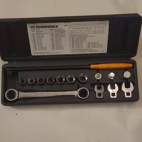 36800 Gearwrench Serpentine Belt Tool Set 15pc Metric Sae Sockets Ratchet Case