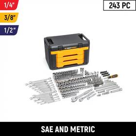 Gearwrench 445015975982 243-piece Sae/metric Mechanics Tool Set With Box