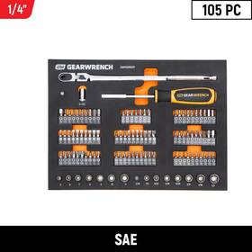 Gearwrench 744110584660 1 4 In Drive Micro Bits Mechanics Tool Set Foam Storage Tray 105 P