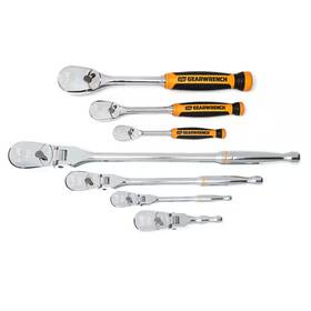Gearwrench 744759507242 1/4 Inch 3/8 And 1/2 Drive 90-tooth Dual Material Fixed Flex-head Ra