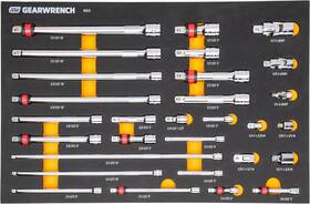 86523 Gearwrench 29 Piece 1/4 Inch 3/8 1/2 Drive Chrome Tool Accessories Set With