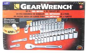 Kdt80700xp Gearwrench 49-piece Sae/metric 6-pt Socket Set 120xp Ratchet Model Number 80700p