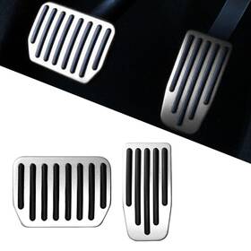 Gilovc 331193631650 2pcs Car Accelerator Pedal Covers Aluminum Vehicle Foot Pads Set Non