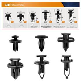 Gooacc 812227037079 400pcs Universal Plastic Fender Clips Push Bumper Fastener Rivet C