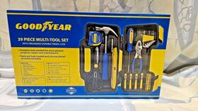 Gy1643 Goodyear 39 Piece Household Tool Set With Toolbox Storage Case All Purpose Kit