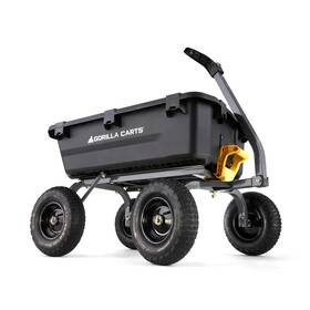 Gorilla Carts 445030410413 Dumping Yard Cart 1200 Lbs. 40 Inch X 27 11 Pull/tow Handle Black