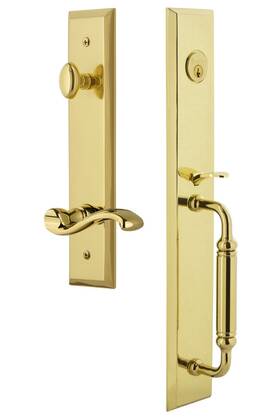 850136 Grandeur Hardware Fifth Avenue One-piece Handleset With C Grip And Por