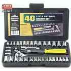 Great Neck 40 Piece Drive Socket Set Mechanics Hand Tool Kit Wrench Ratchet Case Garage 793727348196
