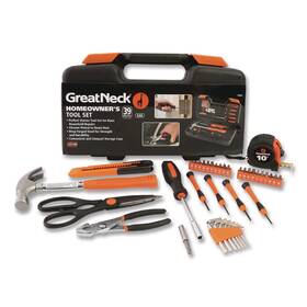 73802 Great Neck Homeowners 39-pc Tool Set With Carry Case New