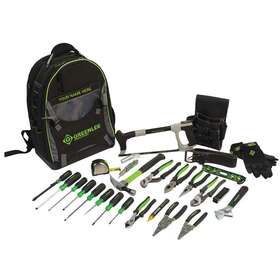 Greenlee 0159-28bkpk Electricians Tool Kit 28 Pcs. Backpack