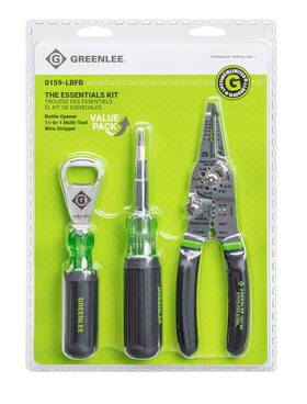 0159-lbfb Greenlee 783310046127 3-piece Electrician Tool Kit With Stainless Steel Wire Stripper