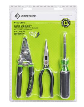 0159-lbfc Greenlee 783310046158 3-piece Electrician Tool Kit With Stainless Steel Wire Stripper