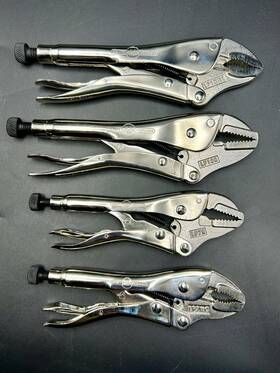 Lp10wc Grip Lot 4 Malco Eagle 7 Inch And 10 Locking Pliers Set Usa Lp7wc Lp7r Lp10r