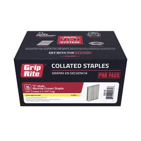 Grip-rite 313091737725 1/4 Inch X 1-1/4 18-gauge Adhesive Collated Electrogalvanized L-style Narrow