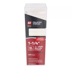 Grip-rite 313103448427 1/4 Inch X 1-1/4 18-gauge Adhesive Collated 304 Stainless Steel L-style Narro