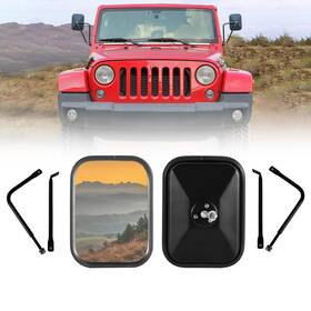 Up-jky-005 Gronsvt Rearview Mirror And Side Mirrors Compatible With Jeep Wrangler Tj Jk Jl Allo