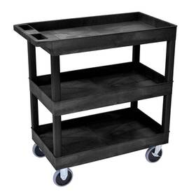 Ec111hd-b H Wilson Heavy Duty Ec Series 18 Inch W X 35 L 3-tub Shelf Utility Cart Black