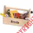 H5855 Grizzly Children Tool Box Kit Real Toy Hand Set Kid Craftsman Wood Caddy Carry Gift 690550158551