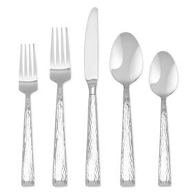 Hampton Forge 733652161743 Brocade Hammered 20 Pc Set 3.15 Lb Metallic