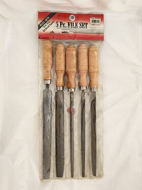 Harbor Freight Tools 792363075206 Heavy Duty 5 Pc. File Set Steel With Hardwood Handles 07520