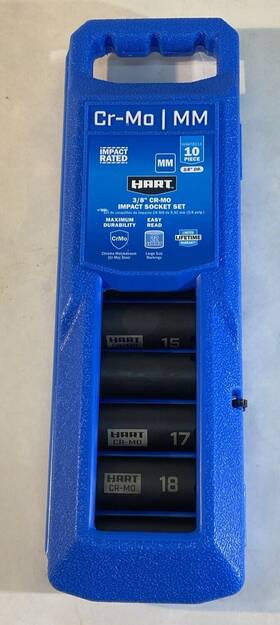 Hhmtb014 Hart Consumer Products 10 Piece 3/8-inch Cr-mo Impact Rated Socket Set Metric Sockets