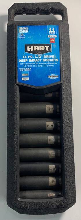 Hhmtb001 Hart Consumer Products Inc. 11-piece 1/2-inch Drive Sae Impact Socket Set Cr-mo
